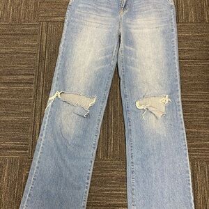 Women's Light Blue Distressed Jeans